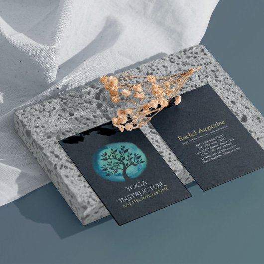 Yoga Meditation Instructor Eleganter Aquamariner S Visitenkarte