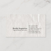 Yoga Meditation Instructor Eleganter Aquamariner W Visitenkarte (Rückseite)