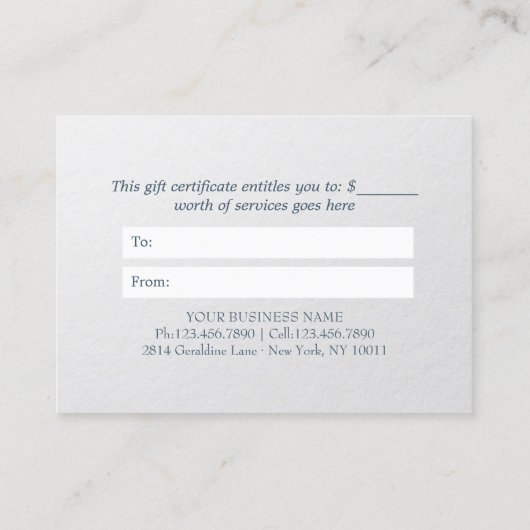 Yoga Meditation Instructor Gift Certificate OM Rabattkarte (Rückseite)