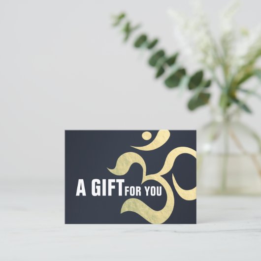 Yoga Meditation Instructor Gift Certificate OM Rabattkarte (Stehend Vorderseite)