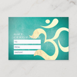Yoga Meditation Instructor Gift Certificate OM Rabattkarte