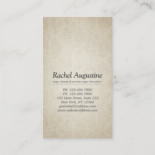 Yoga Meditation Instructor Gold Easy Pose ZEN Zeic Treuekarte (Rückseite)