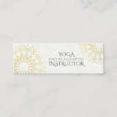 Yoga Meditation Instructor Gold Floral Mandala Mini Visitenkarte (Vorderseite)
