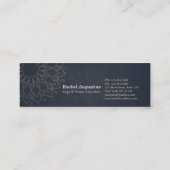 Yoga Meditation Instructor Gold Floral Mandala Mini Visitenkarte (Rückseite)