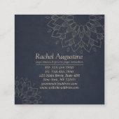Yoga Meditation Instructor Gold Floral Mandala Quadratische Visitenkarte (Rückseite)