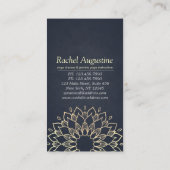 Yoga Meditation Instructor Gold Floral Mandala Visitenkarte (Rückseite)