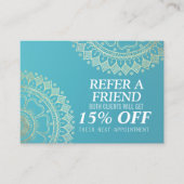 Yoga Meditation Instructor Gold Mandala Anleitung Empfehlungskarte (Vorderseite)