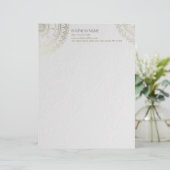 Yoga Meditation Instructor Gold Mandala Blume Briefbogen (Stehend Vorderseite)