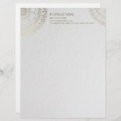 Yoga Meditation Instructor Gold Mandala Blume Briefbogen (Vorne/Hinten)