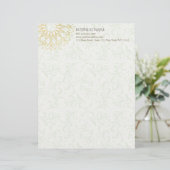 Yoga Meditation Instructor Gold Mandala Blume Briefbogen (Stehend Vorderseite)