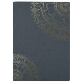 Yoga Meditation Instructor Gold Mandala Blume Klemmbrett (Rückseite)