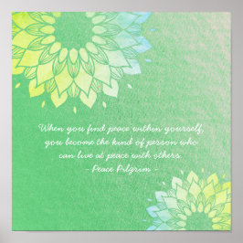 Yoga Meditation Instructor Gold Mandala Blume Po Poster