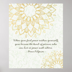 Yoga Meditation Instructor Gold Mandala Blume Poster