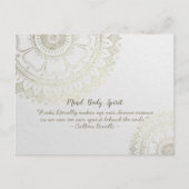 Yoga Meditation Instructor Gold Mandala Blume Postkarte (Vorderseite)