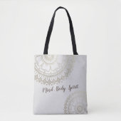 Yoga Meditation Instructor Gold Mandala Blume Tasche (Vorderseite)