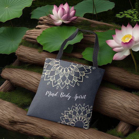 Yoga Meditation Instructor Gold Mandala Blume Tasche