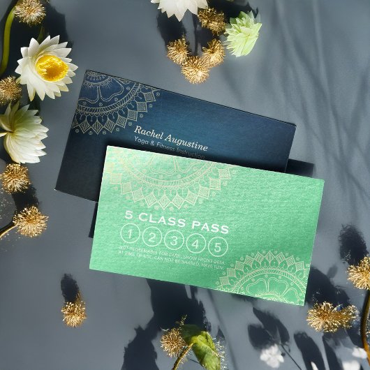 Yoga Meditation Instructor Gold Mandala Class Pass Treuekarte