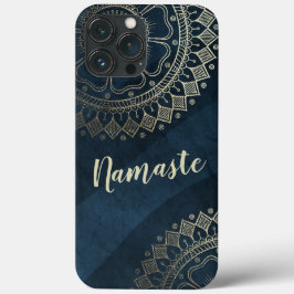 Yoga Meditation Instructor Gold Mandala Navy Blue Case-Mate iPhone Hülle