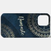 Yoga Meditation Instructor Gold Mandala Navy Blue Case-Mate iPhone Hülle (Rückseite (Horizontal))