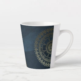 Yoga Meditation Instructor Gold Mandala Navy Blue Milchtasse