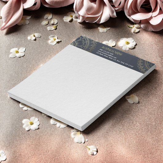 Yoga Meditation Instructor Gold Mandala Navy Blue Notizblock