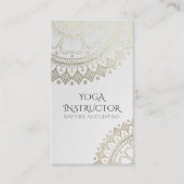 Yoga Meditation Instructor Gold Mandala Navy Blue Visitenkarte (Vorderseite)