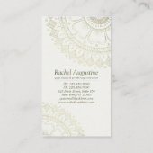 Yoga Meditation Instructor Gold Mandala Navy Blue Visitenkarte (Rückseite)