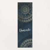 Yoga Meditation Instructor Gold Mandala Navy Blue Yogamatte (Vorderseite)
