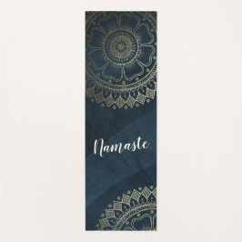 Yoga Meditation Instructor Gold Mandala Navy Blue Yogamatte