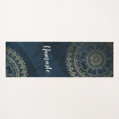 Yoga Meditation Instructor Gold Mandala Navy Blue Yogamatte (Vorderseite (Horizontal))