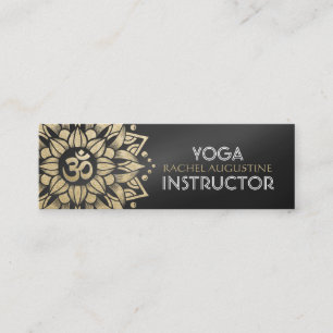 Yoga Meditation Instructor Gold Mandala Om Symbol Mini Visitenkarte
