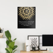 Yoga Meditation Instructor Gold Mandala Om Symbol Poster (Heimbüro)