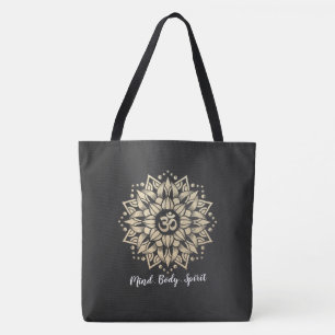 Yoga Meditation Instructor Gold Mandala Om Symbol Tasche