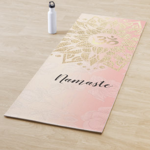 YOGA Meditation Instructor Gold Mandala OM Symbol Yogamatte