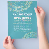 Yoga Meditation Instructor Gold Mandala Open House Flyer (Hand)