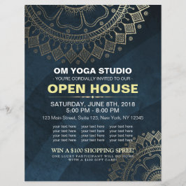 Yoga Meditation Instructor Gold Mandala Open House Flyer