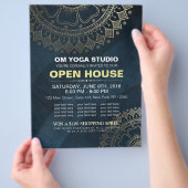 Yoga Meditation Instructor Gold Mandala Open House Flyer (Hand)