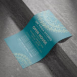 Yoga Meditation Instructor Gold Mandala Open House Flyer<br><div class="desc">Yoga Fitness Studio / Meditation Instructor / Personal Trainer / Life Coach / Heiler / Reiki Master / Massage Therapy Open House Flyer Template - Moderne Chic Imitate Gold Foil Floral Mandala Symbole auf Crystal Blue / Aquamarin Green Blue Color Hintergrund.</div>