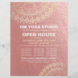 Yoga Meditation Instructor Gold Mandala Open House Flyer