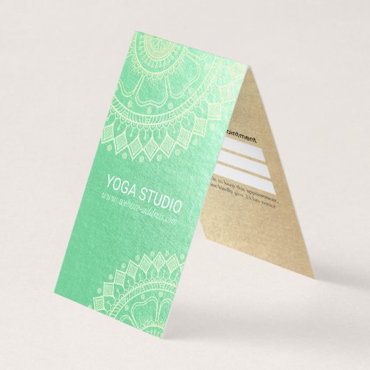 Yoga Meditation Instructor Gold Mandala Preisliste Visitenkarten (Vorderseite)