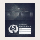 Yoga Meditation Instructor Gold Mandala Preisliste Visitenkarten (Innenseite Aufgefaltet)