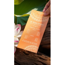 Yoga Meditation Instructor Gold Mandala Preisliste Werbekarte