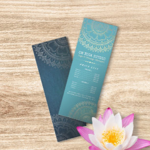 Yoga Meditation Instructor Gold Mandala Preisliste Werbekarte