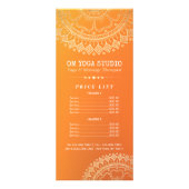 Yoga Meditation Instructor Gold Mandala Preisliste Werbekarte (Vorne)