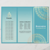 Yoga Meditation Instructor Gold Mandala Tri-Fold (Vorderseite)