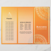 Yoga Meditation Instructor Gold Mandala Tri-Fold (Vorderseite)