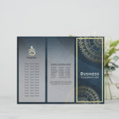 Yoga Meditation Instructor Gold Mandala Tri-Fold (Stehend Vorderseite)