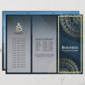 Yoga Meditation Instructor Gold Mandala Tri-Fold (Vorne/Hinten)