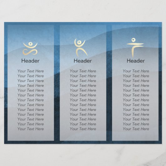 Yoga Meditation Instructor Gold Mandala Tri-Fold (Rückseite)