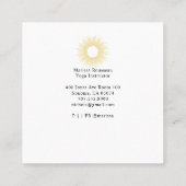 Yoga Meditation Instructor Gold Sun Mandala Quadratische Visitenkarte (Rückseite)